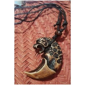 Carved Leopard Claw Necklace